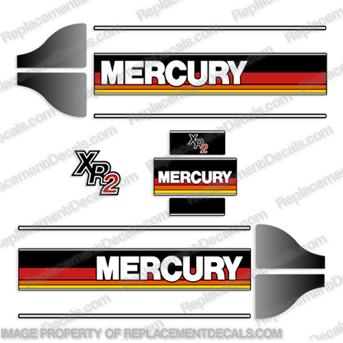Mercury Marine XR2 1st Generation Race Outboard Motor Cowl Decal Kit 1986-1990 Mercury, Marine, XR2, European, euro, 1st, Generation, gen, Race, Outboard, Motor, engine, Cowl, Decal, Kit , sticker, set, 1986, 1987, 1988, 1989, 1990