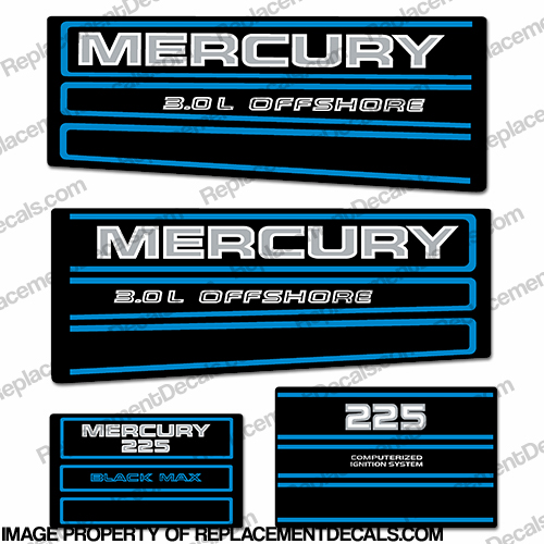 Mercury 225hp Offshore BlackMax Decals INCR10Aug2021