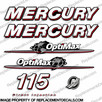 Mercury 115hp "Optimax" Decals - 2007-2014 INCR10Aug2021