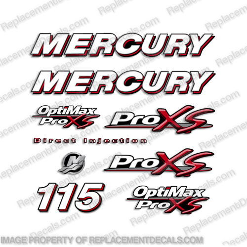 Mercury 115hp Optimax ProXS Decal Kit  pro xs, optimax proxs, optimax pro, xs, optimax pro-xs, pro-xs, 115 hp, INCR10Aug2021, proxs, 