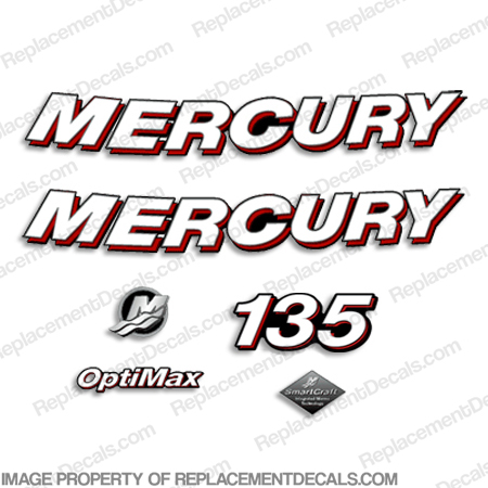 Mercury 135hp "Optimax" Decals - 2006 INCR10Aug2021