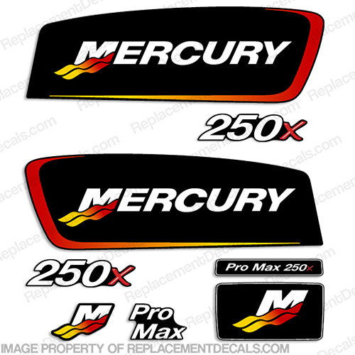 Mercury 250x ProMax Alien Cowl Decals pro. max, pro max, pro-max, 250 x, 250-x, INCR10Aug2021