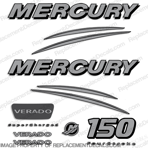 Mercury Verado 150hp Decal Kit - Silver INCR10Aug2021