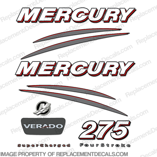 Mercury 275hp Verado Decal Kit - Straight INCR10Aug2021