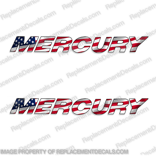 Mercury Decal Kit - Custom Flag   mercury, decals, verado, custom, american, flag, outboard, motor, stickers