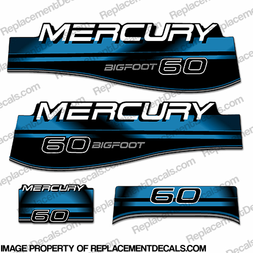 Mercury 60hp Bigfoot Decals - Blue big, foot, big foot, big-foot, INCR10Aug2021