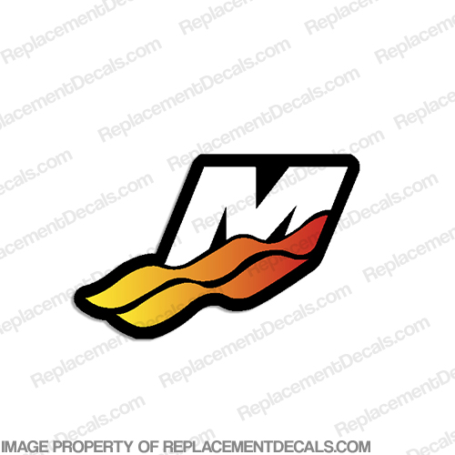 Mercury "M" Logo Decal 4.5" - Fade m, logo, decal, sticker, single, mercury, small, size, fade, 4.5, 3.5, "M", 