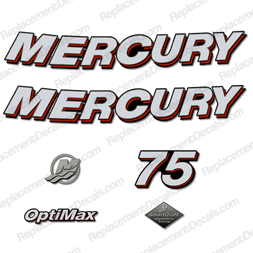 Mercury 75hp "Optimax" Decals - 2006 INCR10Aug2021