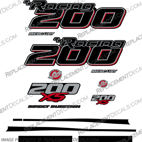 Mercury Racing Optimax 200XS DFI DECAL SET RED 8M0121262 200, 200-xs, 200 xs, xs, dfi, 2016, 2017, Mercury, Racing, 200 hp, Optimax, 200XS, decal, set, replica, (All domed decals and emblem as flat vinyl decals Non OEM)  Referenced Part number: 8M0121263  Made as decal Upgrade for 2006-2017 Outboard motor covers. 64 ,898103T93, 8M RACE OUTBOARD HIGH PERFORMANCE 3.2L 300XS OPTIMAX 1.62:1 300 XS L SM PN: 881288T0121265., Blue, Red