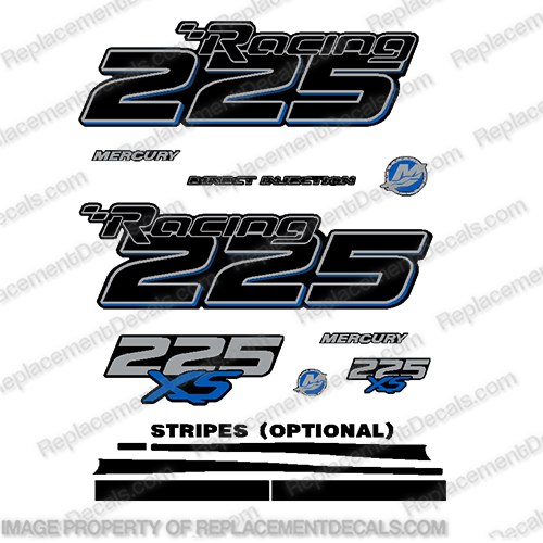 Mercury Racing Optimax 225XS DFI DECAL SET 8M0121263 Blue