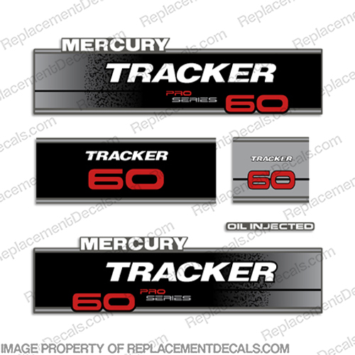 Mercury Tracker 60hp Pro Series Engine Decal kit INCR10Aug2021