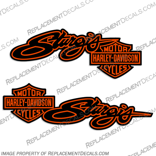 1991 Harley-Davidson FXDB Sturgis Motorcycle Decals (Set of 2)  Harley-Davidson, harley, davidson, fxdb, motorcycle, decals, decal, sticker, set, of, 2, 1991, 91, sturgis, fuel, tank, street, bike, orange, black, #14314-90, #14315-90, 14314-90, 14315-90,