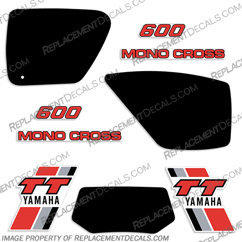 Yamaha TT600 Mono Cross Decals - 1984-1986 yamaha, TT600, tt600, dirt, bike, decals, stickers, set, motorcross, engine, frame, tank, offroad, off, road, mono, cross, 1984, 1985, 1986, 84, 85, 86,