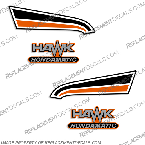 Honda Hawk Hondamatic CB400A 1978 Motorcycle Decals honda, hondamatic, matic, hawk, cb400a, cb, 400, a, A, 1978, 78, motorcycle, decals, set, of ,2, sticker, logos,