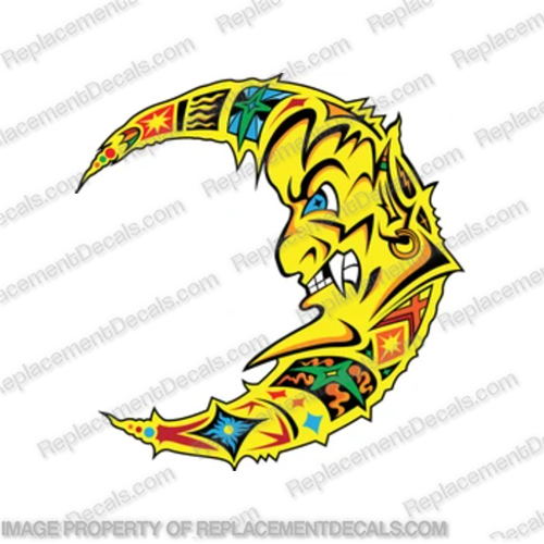 Valentino Rossi "MOON" Decal 2 motorcycle, race, bike, decals, valentino, rossi, moon, 2, stickers, sticker, decal