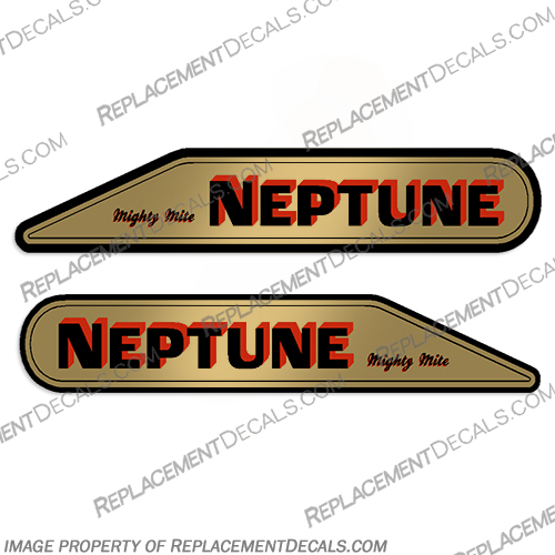 Neptune Mighty Mite Outboard Decals - Set of 2  Neptune, Boat, outboard, motor, engine, decal, sticker, kit, set, mighty, mite, set, of, 2, two