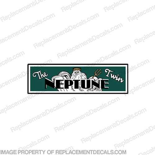 Neptune "the Twin" Outboard Engine Decal - Green Neptune, Boat, outboard, motor, engine, decal, sticker, kit, set, INCR10Aug2021