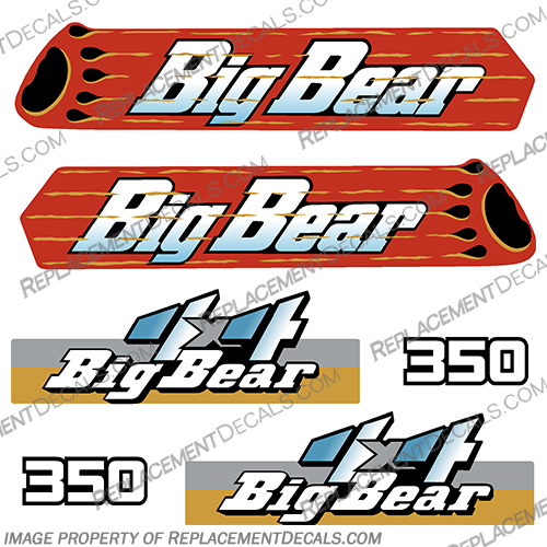 1992 Yamaha Big Bear 350cc 4x4 ATV Decals Yamaha, 1992, Big, bear, 92, 350, 350cc, 350 cc, 4x4, 4 by 4, ATV, Decal, Decals, All, Terrain, Vehicle