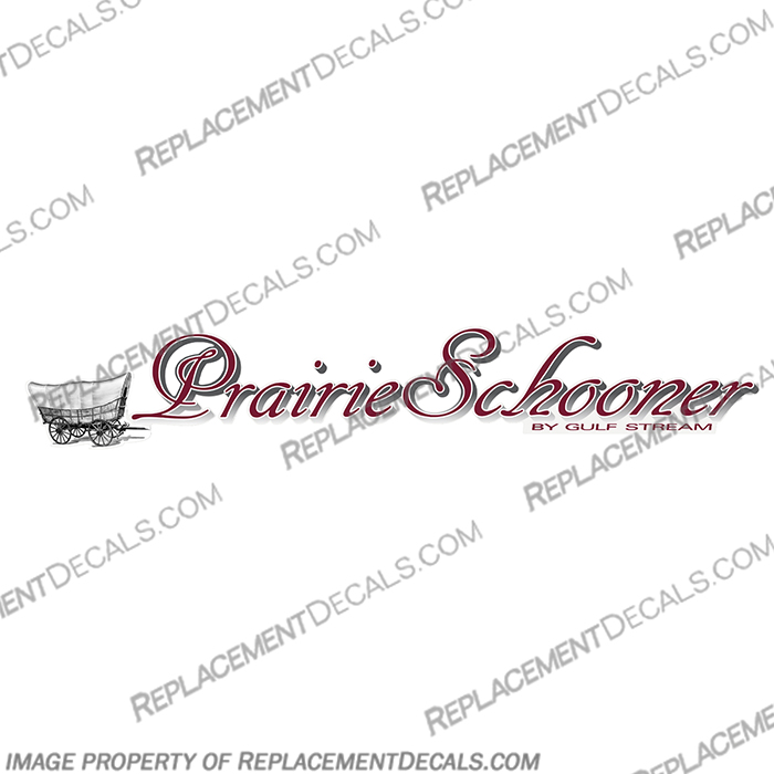 Prairie Schooner by Gulf Stream Camper RV Decal rv, decals, camper, motorhome, prairie, prarie, schooner, shooner, trailer, stickers, sticker, logo, graphic