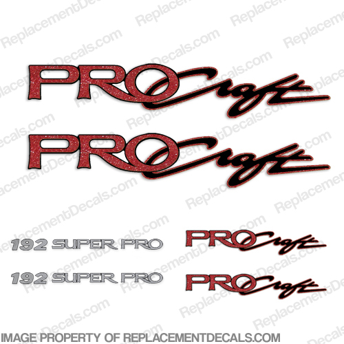 Pro Craft Boats 192 Super Pro Logo Decal Package procraft, pro-craft, pro, craft, 192, super, pro, boat, decal, sticker, kit , set, of, two, INCR10Aug2021