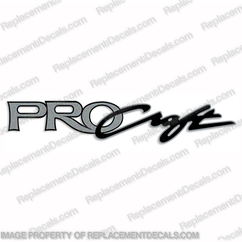 Tracker Marine Pro Craft Boat Decal  - Metallic Silver procraft, pro-craft, pro, craft, tracker, marine, boat, boat, decal, sticker, decals, INCR10Aug2021