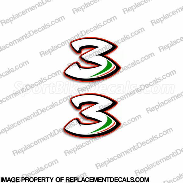 Max Biaggi "3" Decals - Set of 2 INCR10Aug2021