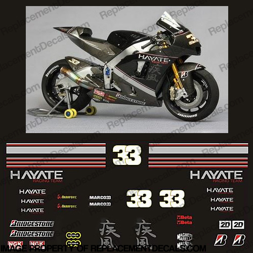 Kawasaki 2009 Hayate Melandri Moto GP Race Replica Decals INCR10Aug2021