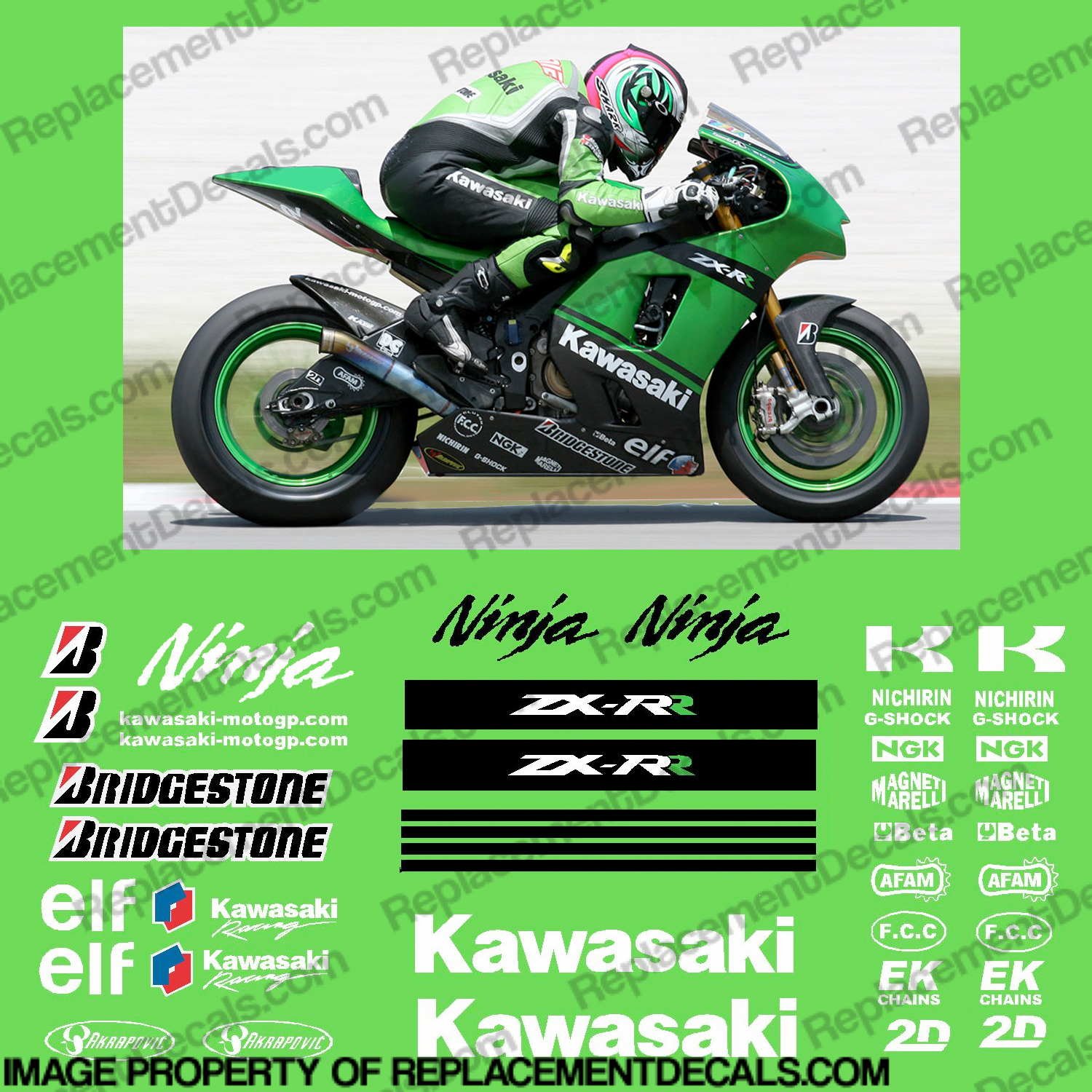 Kawasaki Kawasaki MotoGP Race Decal Kit 2007 R K ZX RR 07