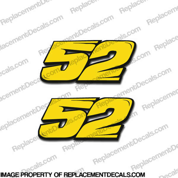 Moto GP Number "52" Decals - Set of 2 INCR10Aug2021