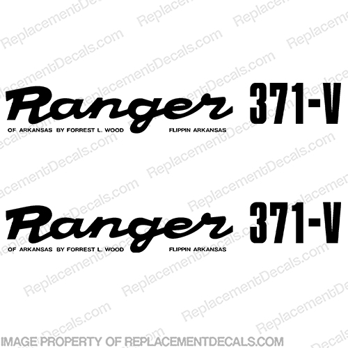 Ranger 371-V Early 1980s Decals (Set of 2) - Any Color!  ranger 371v, 371, 371 v, 1980, 80, 81, 82, 83, 84, 85, 86, 87, 88, 89, 371, 80s, 80s, INCR10Aug2021