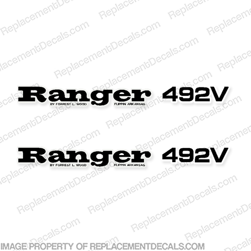 Ranger 492V Decals (Set of 2) - Any Color!  Ranger, boat, decal, sticker, 492, 492v, 492vs, logo, INCR10Aug2021