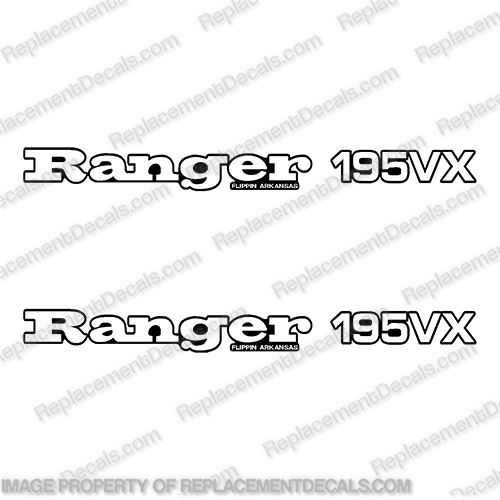 Ranger Boats - Ranger 195 VX Decals - Set of 2  ranger, boats, 195vx, boat, hull, logo, label ,lettering, decal, sticker, kit, set, of, two, decals 