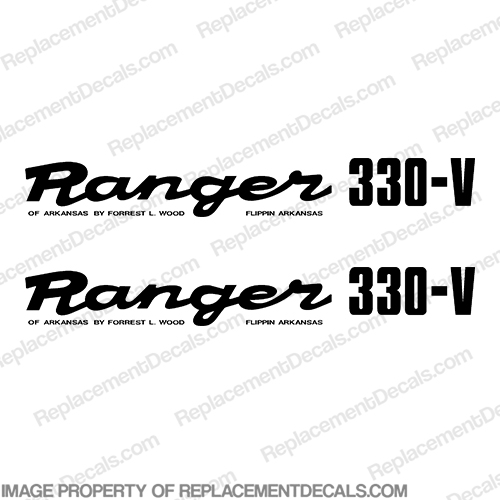 Ranger 330-V Early 1980s Decals (Set of 2) - Any Color! ranger 330v, 330 v, 1980, 80, 81, 82, 83, 84, 85, 86, 87, 88, 89, boat, decal, sticker, INCR10Aug2021