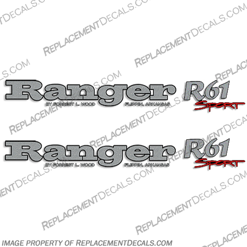 Ranger R61 Sport Decals (Set of 2)  ranger, r, 61, r61, 93, 83, 91, boat, logo, marking, tag, model, sport, decals,decal, sticker, stickers, kit, set, decals
