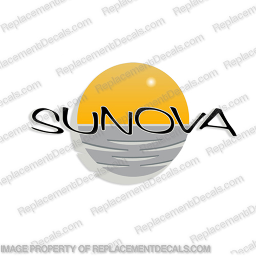 Sunova RV Replacement Logo Decal  tropical, recreational vehicle decals, INCR10Aug2021, sunova,  winnebago