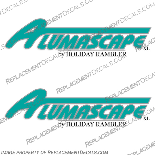 Alumascape XL by Holiday Rambler  RV Decals (Set of 2)  rv, decals, alumascape, xl, by, holiday, rambler, camper, 5th, wheel, trailer, stickers