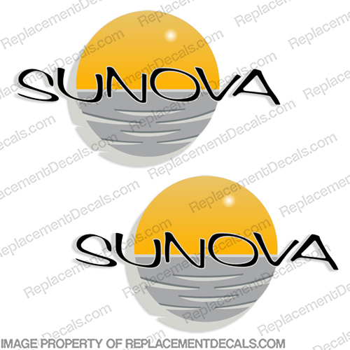Sunova RV Replacement Logo Decal Set (Set of 2) tropical, recreational vehicle decals, INCR10Aug2021
