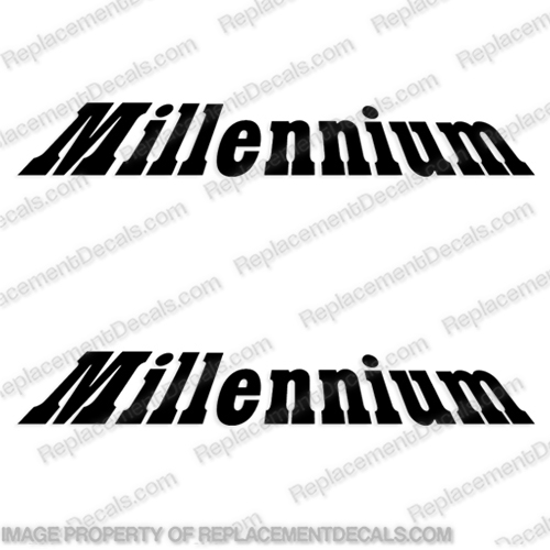 Millennium Camper RV Logo Decals - (Set of 2) Any Color!    millennium, recreational, vehicle, rv, camper, trailer, caravan, fw, fleet, wood, avion, skamper, travel,  trailer, rv, baja, jayco, logo, decals, decal, 
