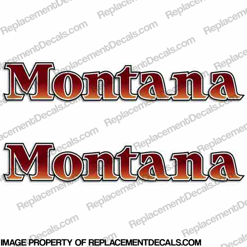 Montana Older Style Logo RV Decals (Set of 2) - Maroon INCR10Aug2021