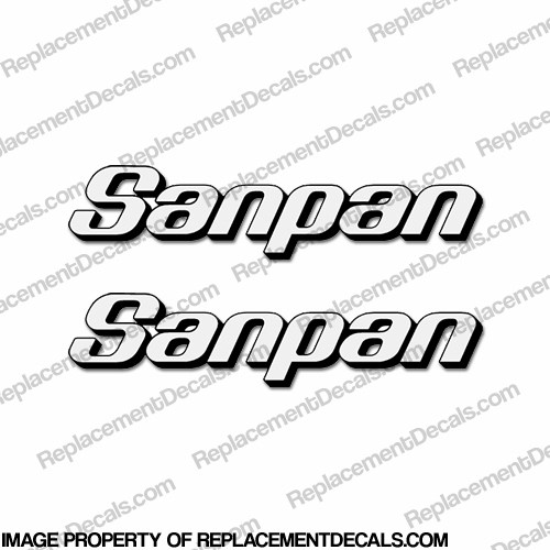 Sanpan Pontoon Boat Logo Decals - 2 Color! (Set of 2) INCR10Aug2021