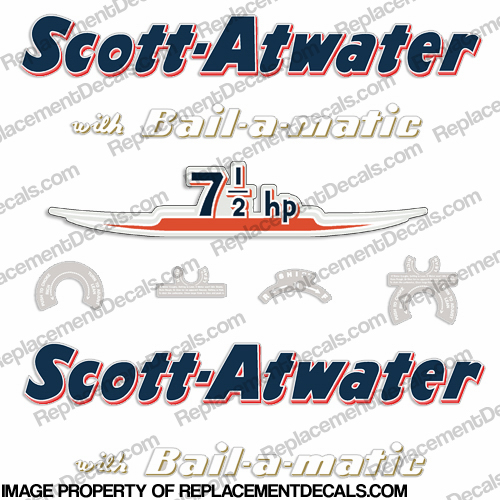 Scott Atwater 7.5hp Decals - 1955 INCR10Aug2021