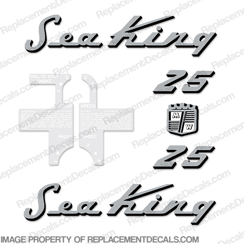 Sea King 1957 25HP Decals - Silver/Black INCR10Aug2021