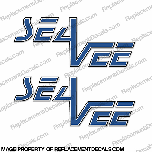 SeaVee Boat Logo Decals (Set of 2) seavee, sea, vee, seevee, boat, logo. decal, sticker, kit, decal, set