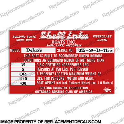 Shell Lake Capacity Decal - 5 Person INCR10Aug2021