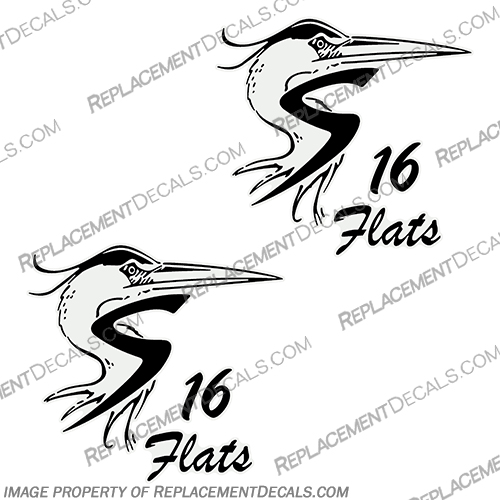 Shoalwater 16 Flats Boat Decals - (Set of 2) Shoalwater, 16, Flat, Flats, Boat, Decal, Decals, Set of 2, Set, of, 2, two, Set of Two
