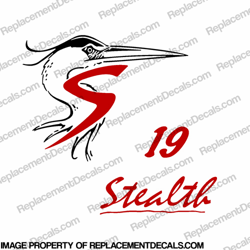 Shoalwater 19 Stealth Boat Decals - Red/Black INCR10Aug2021
