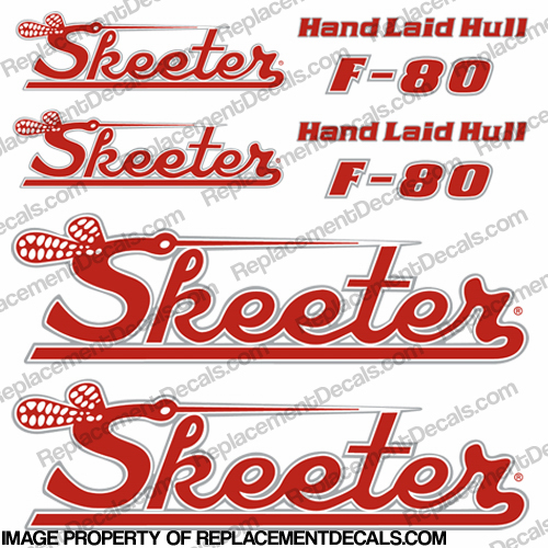 Skeeter F-80  Decal Package - Red/White/Silver INCR10Aug2021