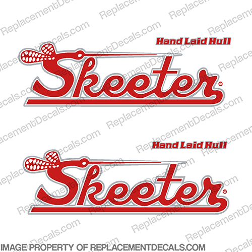Skeeter Starfire 115 Boat Logo Decal SF-115 (Set of 2) - Red/White/Silver Skeeter, starfire, sf-115, 115, sf115, hand, laid, hull, INCR10Aug2021