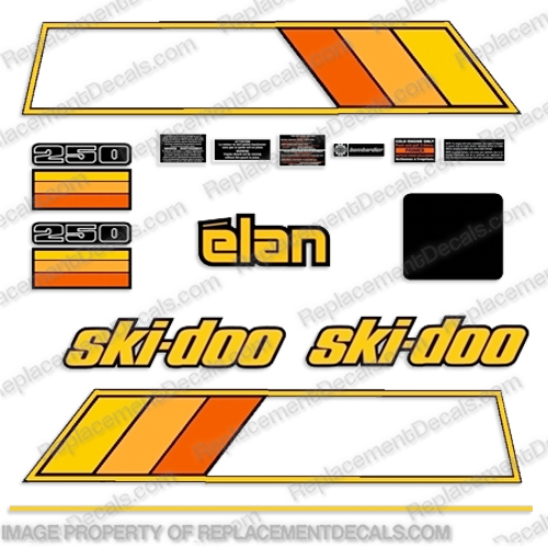 Ski-Doo Elan 250 DL Snowmobile Decal Kit  snowmobile, decals, elan, 250, dl, 1979, stickers, decal, sticker, kit, set