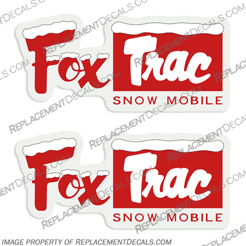 Fox Trac 1964 Snowmobile Decals (Set of 2)  snowmobile, decals, fox, trac, 399, fx, spoiler, vintage, round, stickers, logo, 1964